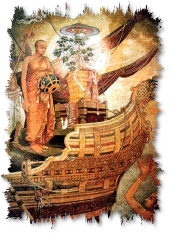 Gemälde aus dem Mahavamsa - Ankunft buddhistischer Mönche