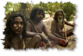 Vedda-Männer im Wald bei Dambana