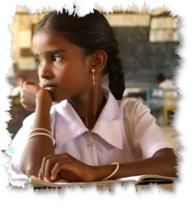 Junges Vedda-Mädchen in der Schule